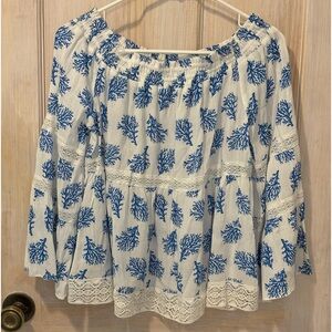 Michael Kors Cropped Peasant Top